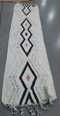 IVORY / BLK BLUE 2'-3" X 10' Back Stain Rug Reduced Price 1172760123 KNY905A-210 - Image 1 of 4