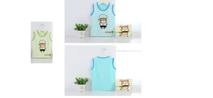 2x Boy's cotton vest top sleeveless undershirt 5 - 6 years - Picture 1 of 6