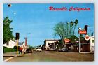 Carte postale California Roseville CA Texaco Duffy's lanterne bleue années 1960 non postée