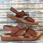 Eurosoft Ceejay Sandals Womens 9W Brown Faux Leather Hook & Loop Casual Comfort
