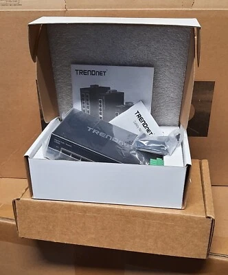 TRENDnet TI-PG80 8-Port Industrial Gigabit PoE+ DIN-Rail Switch 24–56V - Image 1 of 4