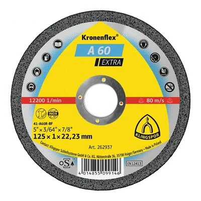 262937 - Disques à Tronçonner Kronenflex 08-10 mm - pour Acier Inoxydable et ... - Image 1 of 4