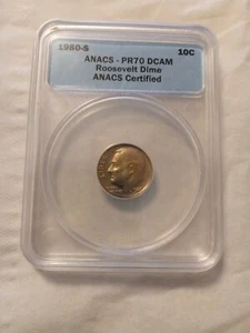1980 S 10C Roosevelt Dime Proof ANACS PR70DCAM - Picture 1 of 2
