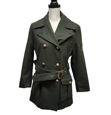 Miss Sixty Military Jacket Womens Size Medium Green Wool Blend Made In Italy - Image 1 of 4