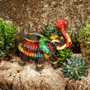 Handwerklich gefertigte aztekische Elefanten Statue | handgefertigte kulturelle Dekoration - Bild 1 von 3