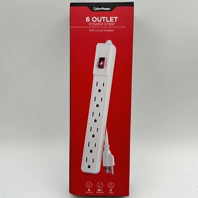CyberPower 6-Outlet Power Strip 3ft Cord CYBGS60304 - Image 1 of 4