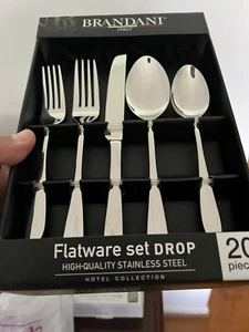 Brandani Drop Hotel Collection Stainless Steel 20 Pc Flatware Set NIB Drop - Picture 1 of 7