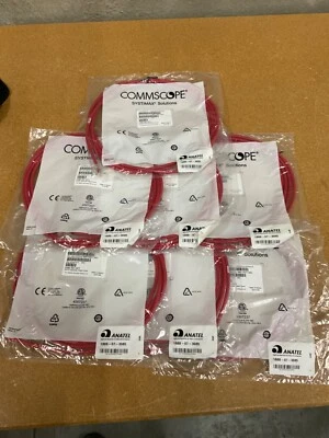 NEW Lot of 7 CommScope - Patch cable CAT 6 Red CPC3312-07f010 GS8E-RD-10FT - Image 1 of 3