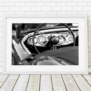 VINTAGE CARS - Steering Wheel Poster Picture Print Sizes A5 to A0 *FREE DELIVERY - Bild 1 von 14