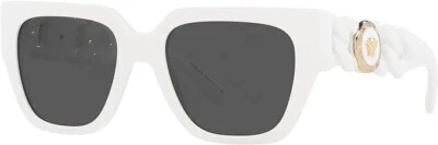 Gafas de sol Versace para mujer marco blanco gris oscuro lentes 53MM 19/140 hechas en Italia Foto 1 de 4