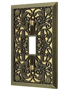 1 NEW Vintage-Gold Filigree Metal Light Switch cover wall plate Antique-Style - Picture 1 of 7