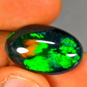 8.52Ct (22 X 14 mm) 3D Multi Color Pattern Natural Welo Black Opal - Picture 1 of 1