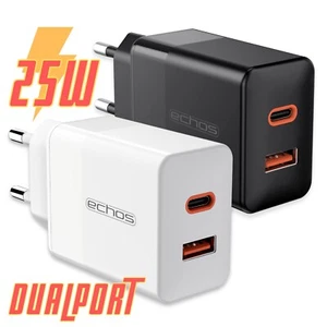 Szybka ładowarka 25W Dual Port USB-C + A Power Charger Zasilacz PD PPS QC 3.0  - Zdjęcie 1 z 24