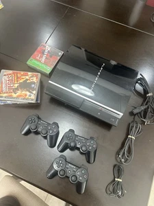 Sony PlayStation 3 Bundle CECHK01 Three Controllers And 6 Games! - Picture 1 of 24