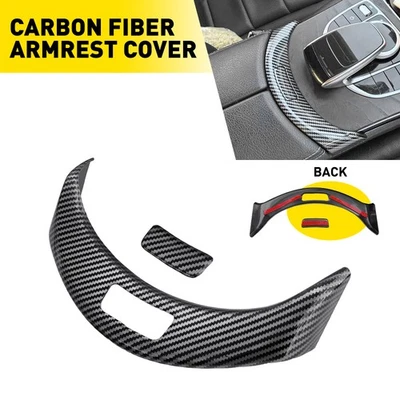 Fits Mercedes Benz C Class W205 2015-20 Carbon Fiber Console Armrest Button Trim - Image 1 of 4