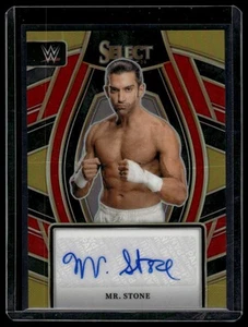2024 Panini Select WWE #SL-STN Mr. Stone Signature Selections Red Prizms #/99 - Imagen 1 de 2
