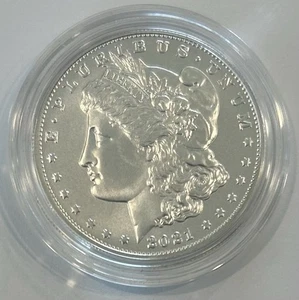 Moneda de dólar Morgan de plata de Estados Unidos 2021-CC privada sin circular (OGP y certificado de autenticidad) - Imagen 1 de 6
