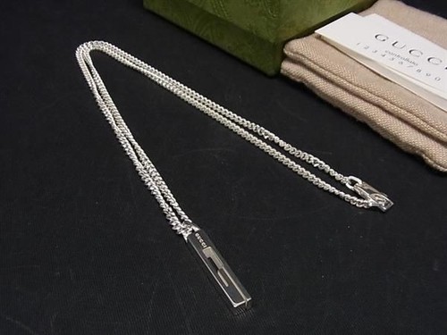 Gucci Marca G Sv925 Collana Accessori Uomo Donna Argento Av1757