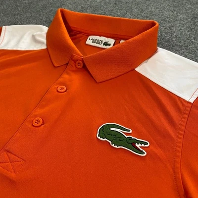 Lacoste Sport Miami Open Performance Polo Shirt Adult 2 X-Small Orange Big Croc - Image 1 of 4