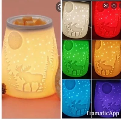 Calentador de aceite de cera Scentsy STARRY FRONTIER alce ciervo luna naturaleza aromaterapia Foto 1 de 4