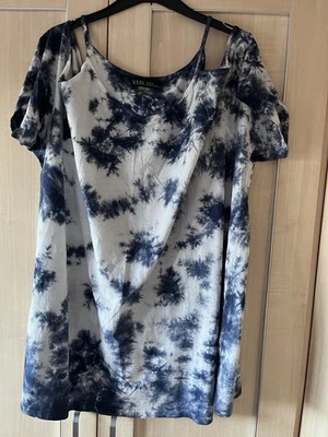 Ladies Blue Tie Dye Effect Top From Yours Size 22 - 24 Great Condition - Image 1 of 4