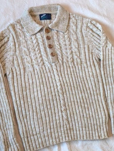 Puritan Vintage 80er Fischer Zopfmuster Haferflocken Pullover Great Outdoors Gr. XL - Bild 1 von 7