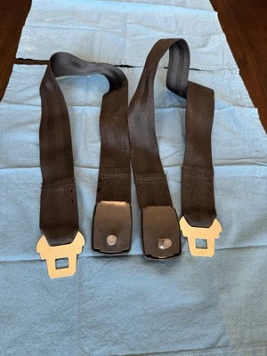 1970 Mopar B Body black Headliner Seat Belts Charger GTX Super Bee Pair Of (2) - Image 1 of 4