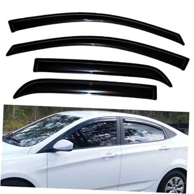  Visera de ventana lateral montaje exterior ventilación de viento Hyundai Accent 2012-2017 4 piezas Foto 1 de 4