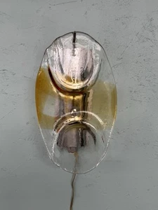 Applique Anni 60 In Vetro Di Murano Mazzega Illuminazione Vintage Italiana - Imagen 1 de 10