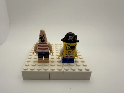 Lego Pirate Spongebob Squarepants & Patrick Minifig 3817 Lot Bob033 Bob032 read - Image 1 of 2