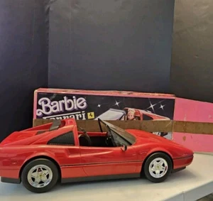 Vintage 1986 Barbie rot Ferrari Cabrio von Mattel #3136 mit Box fehlt 1 Spiegel - Bild 1 von 18