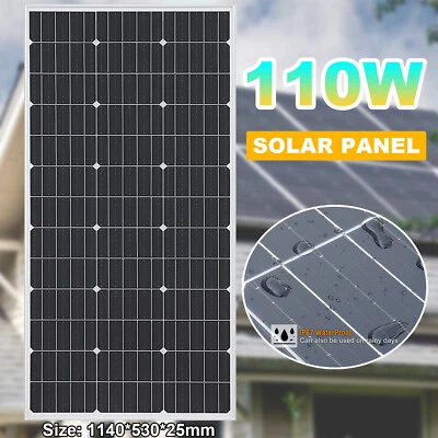 110W Solarpanel 110 Watt Mono PV Solarmodul zum Aufladen für Wohnwagen Dach Boot - Bild 1 von 4