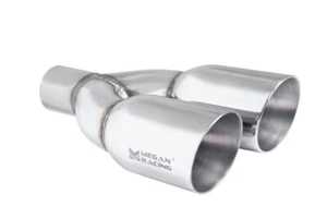 Megan Universal Twin Stainless Steel Chrome 3.5 inch Tips (2.5 inch pipping) LH - Picture 1 of 1