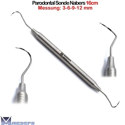MEDSPO Furkationssonde Nabers Sonde 2N Messsonde Parodontometer Oralchirurgie Zahnsonde