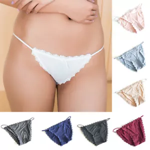 Sexy Spitzen-Tanga Für Damen Transparentes Höschen Niedrige Taille Bikini > - Bild 1 von 19