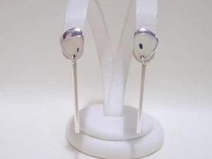 GEORG JENSEN #445 sterling silver Pebbles dangle post earrings - Picture 1 of 10