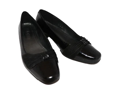 HOTTER Schubert Snakeskin Court Heels Black Patent Leather Ladies UK5.5 EU38.5 - Image 1 of 4