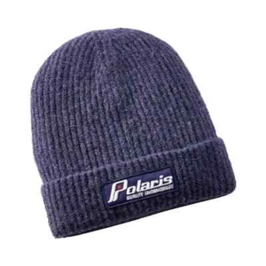 POLARIS RETRO PATCH BEANIE POLARIS SNOWMOBILES WINTER BEANIE NAVY NEW 2864697 - Picture 1 of 4