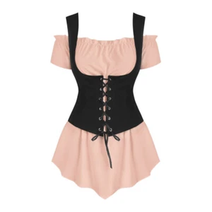 Hot Renaissance Women's Blouse Victorian Shirt Bodice Suit Medieval Pirate Tops - Picture 1 of 8