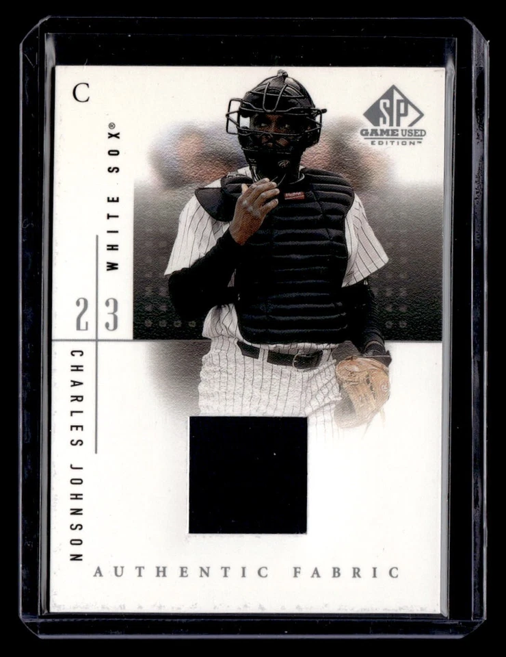 2001 SP Game Used Edition Authentic Fabric * Charles Johnson * Card #CJo - Image 1 of 2