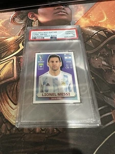 Panini Copa Mundial de la FIFA Qatar 2022 Lionel Messi “espalda gris” PSA 10 GEMA COMO NUEVA ARG20 - Imagen 1 de 2