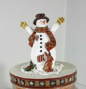 Lang Candle TOPPER SNOWY CELEBRATIONS Weihnachten Schneemann Susan Winget 2000 - Bild 1 von 5