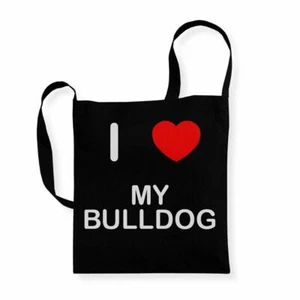 Bolso My Bulldog I Love reutilizable de algodón con asa larga - Imagen 1 de 8