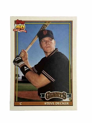 Brand New: Vintage 1991 topps Traded Steve Decker San Francisco Giants RC  - Image 1 of 2