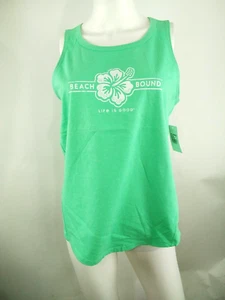 Life is Good Women High-Low Crusher Tank Beach Bound Green Medium 68487 - Picture 1 of 10