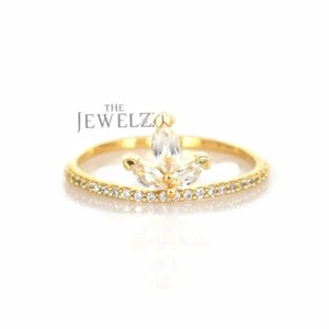 Anillo Banda Media Eternidad Oro 14K VS/F-G Diamante y Topacio Blanco Marquesa - Imagen 1 de 4