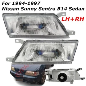 Pair Head Light Lamp For 1994-1997 Nissan Sunny Sentra B14 Sedan LH+RH New - Bild 1 von 5