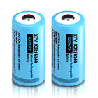 2 x 3.7V CR123A Lithium Batteries ICR16340 Rechargeable 700mAh for Arlo Cameras