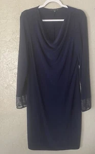 NWOT Tiana B. Navy Blue Embellished Shift Cocktail Special Occasion Dress, Sz 12 - Bild 1 von 9