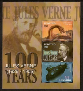 Lesotho 2005 - Jules Verne Writer - Sheet of 3 Stamps - Scott #1377 - MNH - Picture 1 of 1